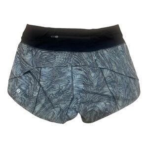 Lululemon Lined Speed Up Shorts 2.5" Green/Blue/ Multi/Black, Size 6